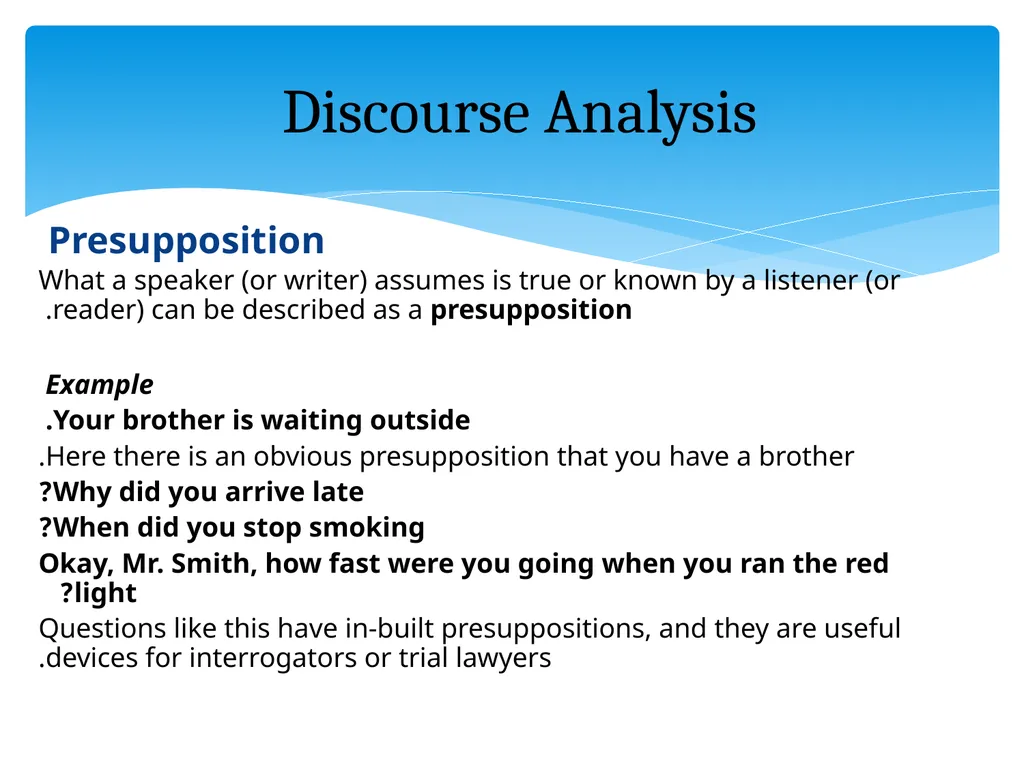 What is discourse? “A continuous stretch of - slide 31 of 47