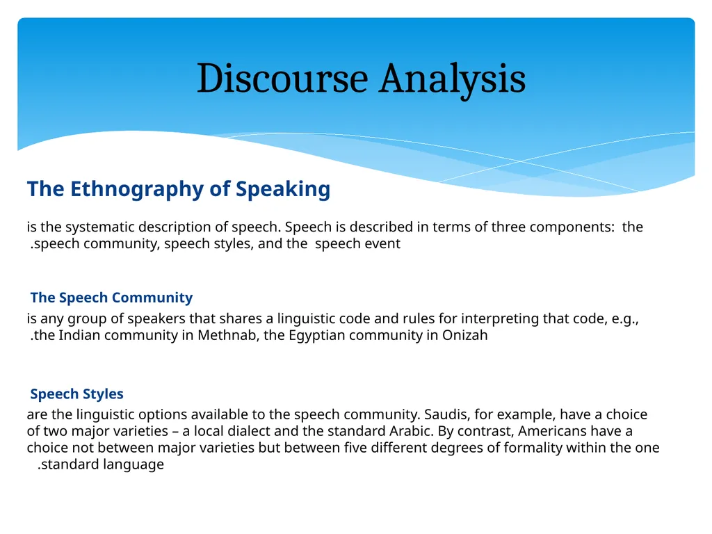 What is discourse? “A continuous stretch of - slide 18 of 47