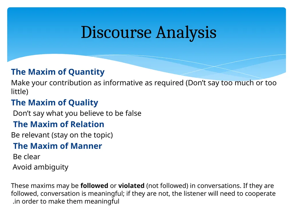 What is discourse? “A continuous stretch of - slide 14 of 47