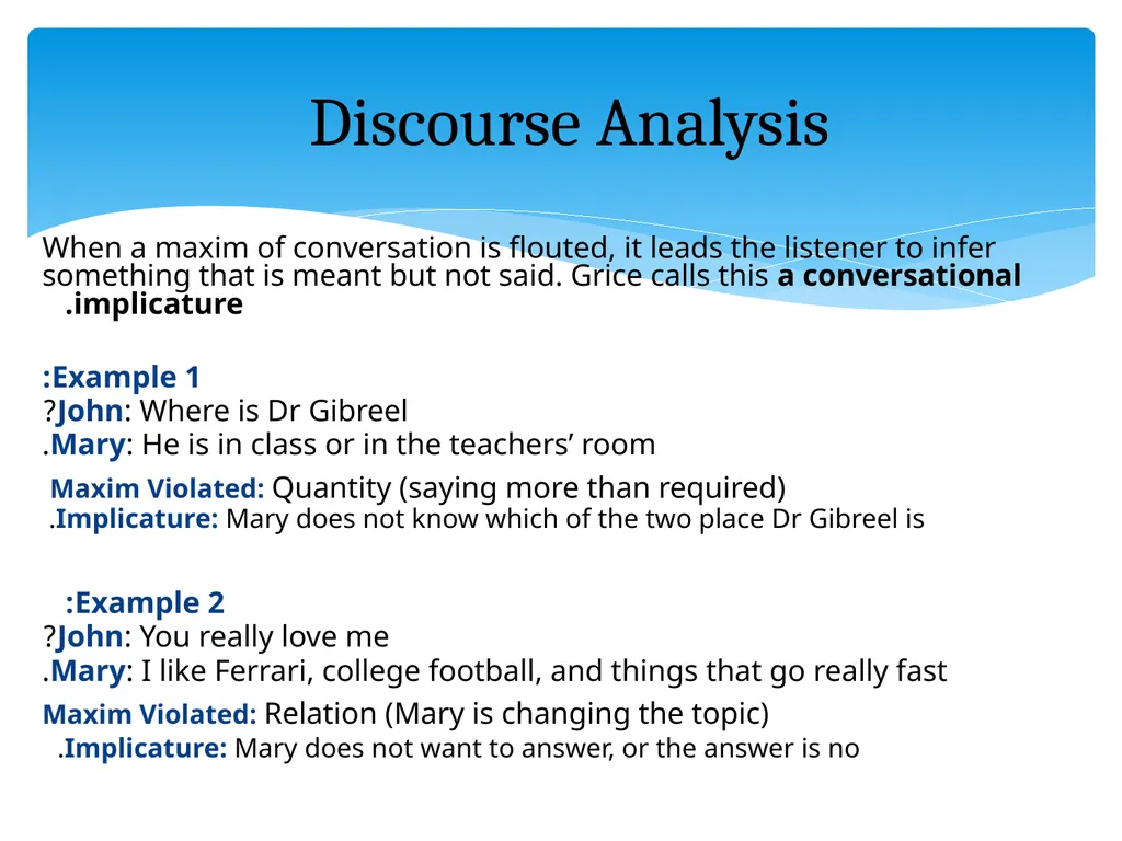 What is discourse? “A continuous stretch of - slide 16 of 47