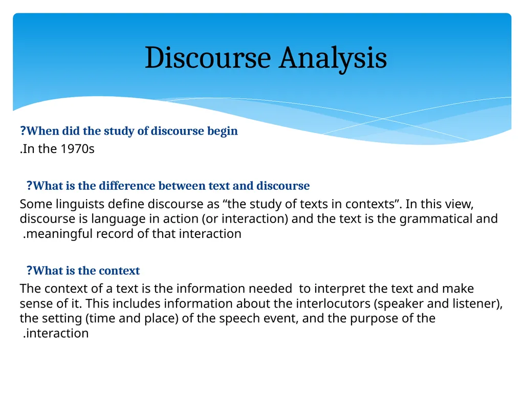 What is discourse? “A continuous stretch of - slide 2 of 47