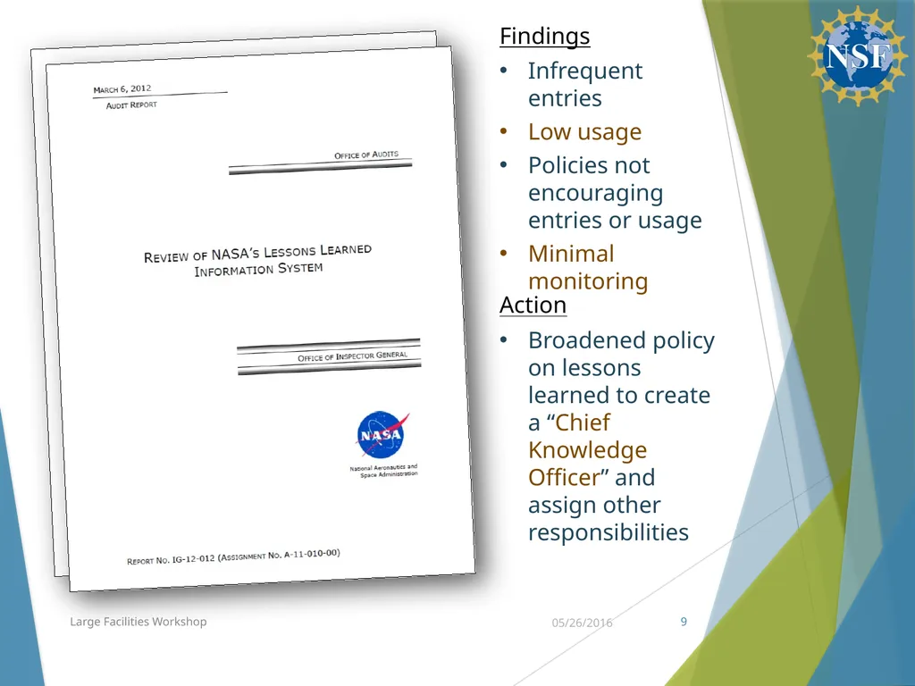Communities of Practice & Lessons Learned Budget, - slide 9 of 19