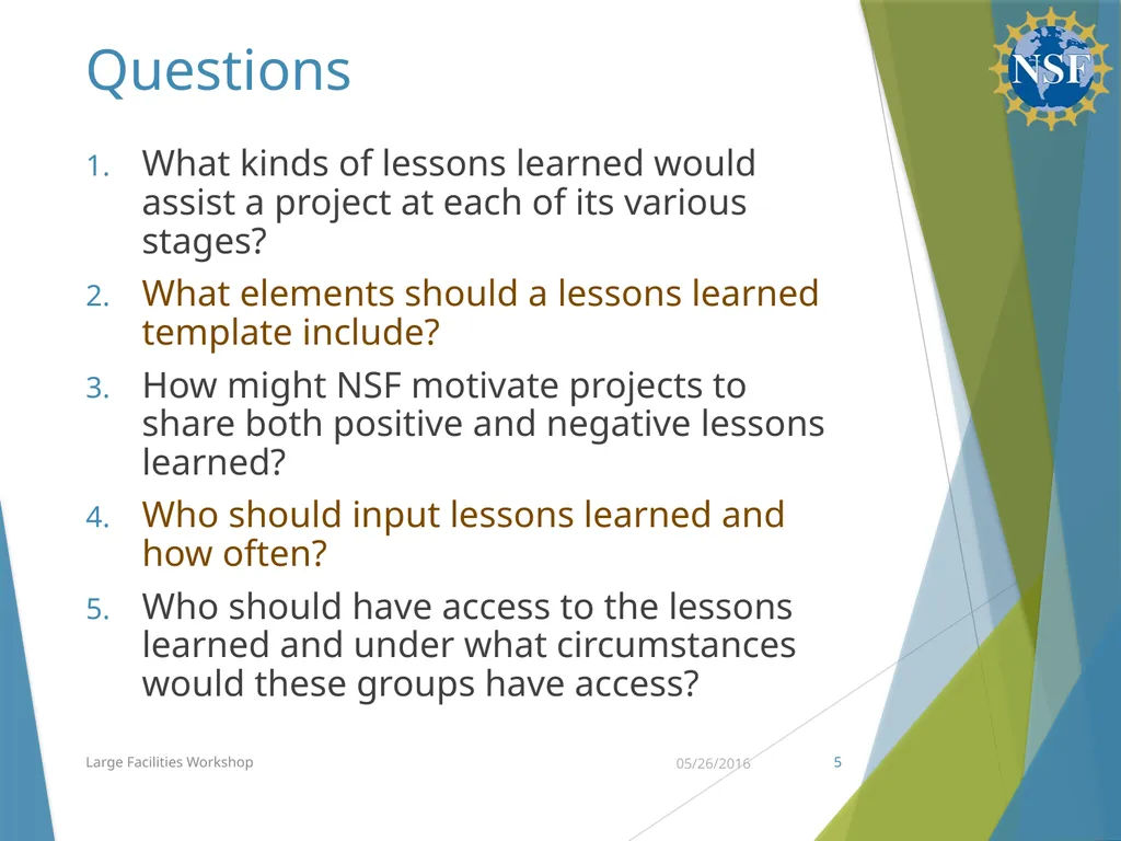 Communities of Practice & Lessons Learned Budget, - slide 5 of 19