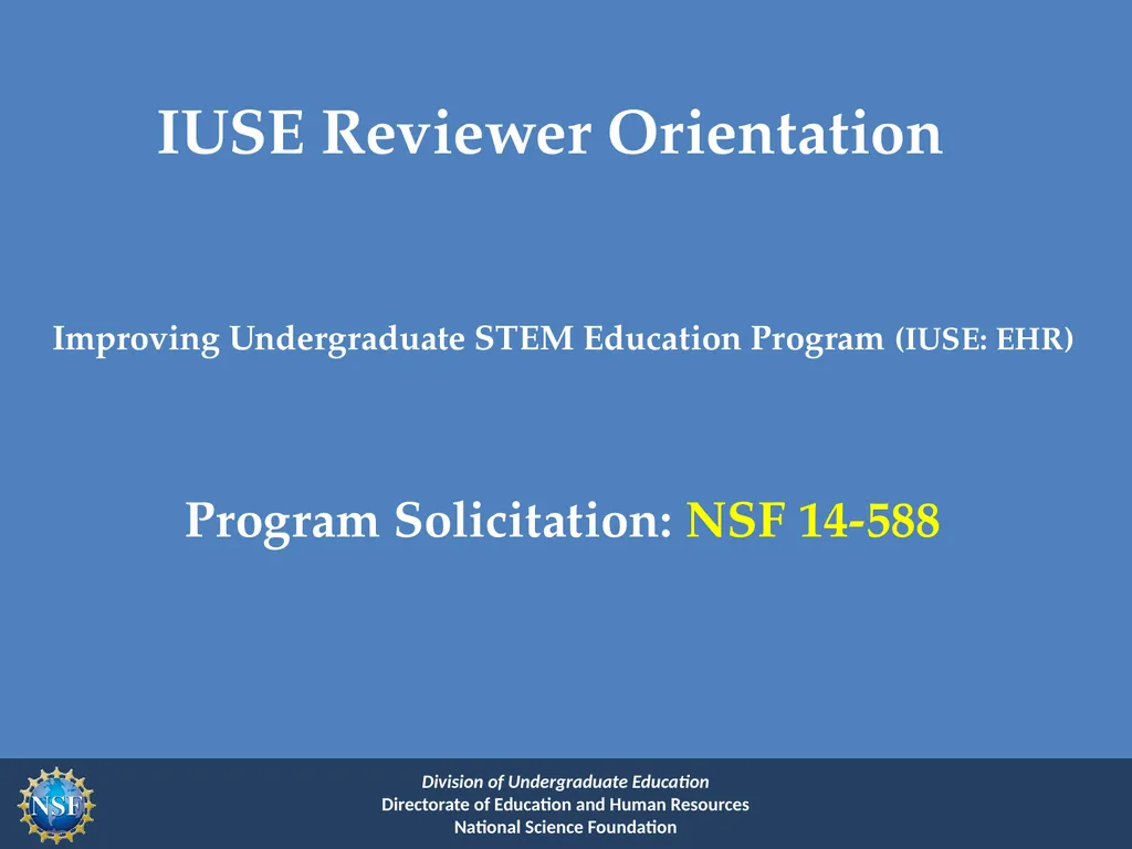 Improving Undergraduate STEM Education Program - slide 1 of 37