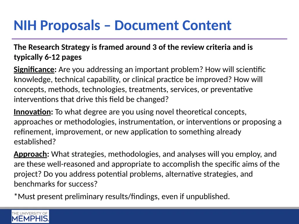Preparing Research Proposals for NSF and NIH April - slide 13 of 14