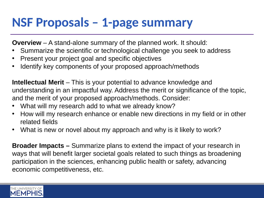 Preparing Research Proposals for NSF and NIH April - slide 6 of 14