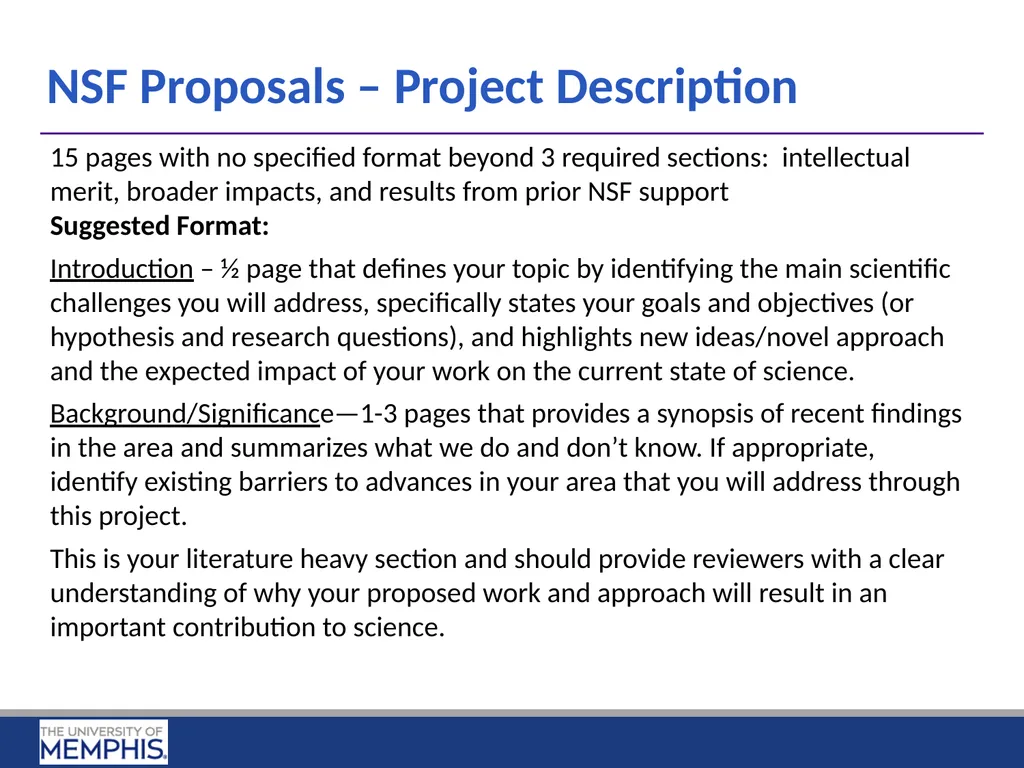 Preparing Research Proposals for NSF and NIH April - slide 7 of 14