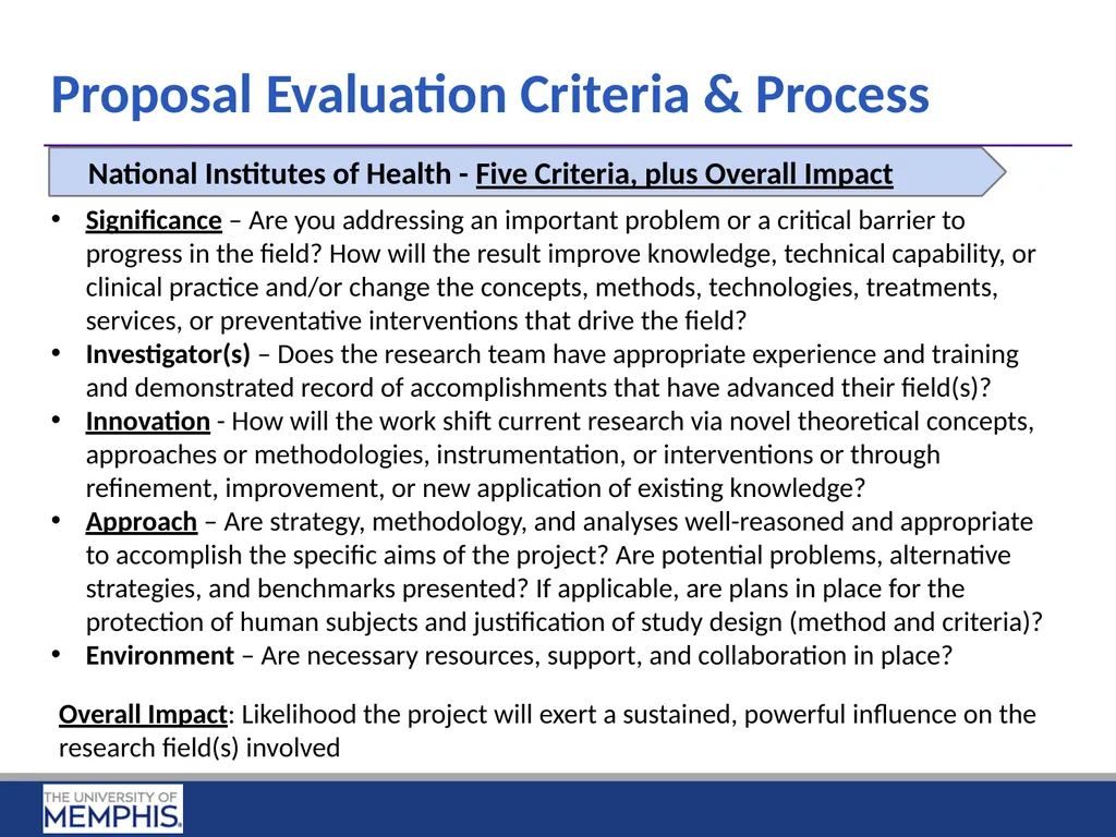 Preparing Research Proposals for NSF and NIH April - slide 9 of 14