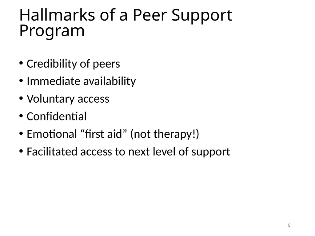 Peer Support (Best Hospital) We are Creating a - slide 6 of 11