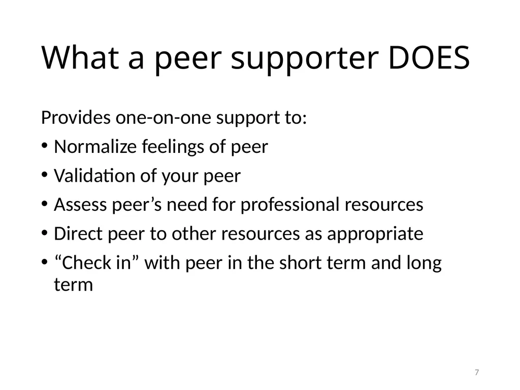 Peer Support (Best Hospital) We are Creating a - slide 7 of 11