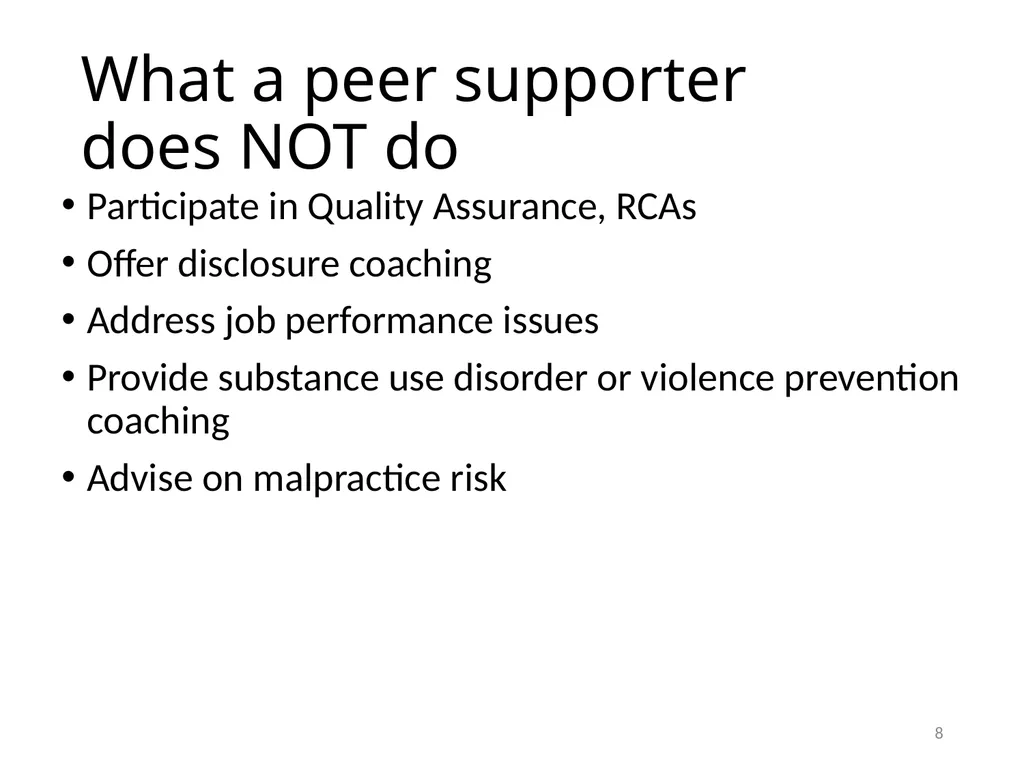Peer Support (Best Hospital) We are Creating a - slide 8 of 11