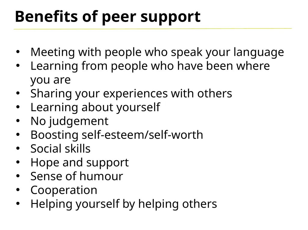 Peer Support Think about a time when you… were - slide 9 of 16