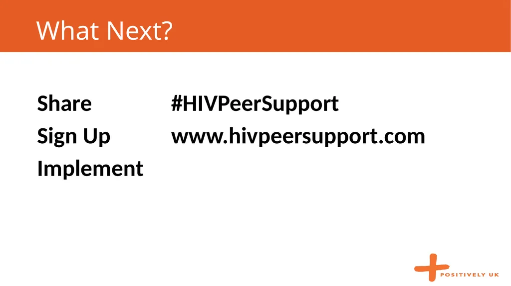 #HIVPeerSupport 19th September 2017 Peer support - slide 19 of 20