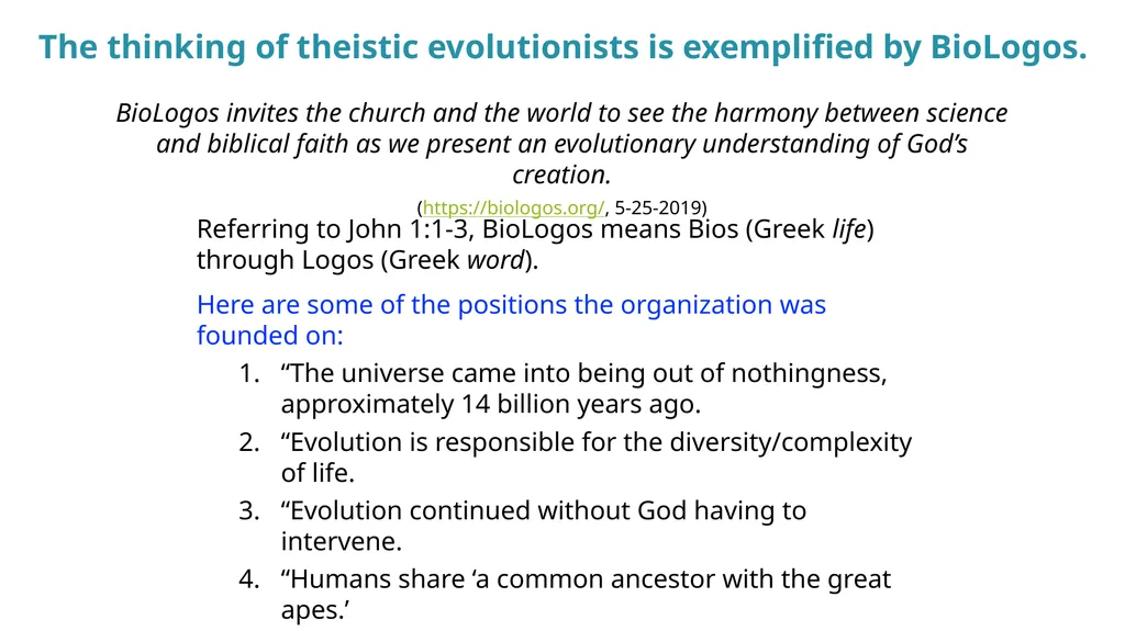A Thoughtful Approach to Theistic Evolution Brian - slide 11 of 15