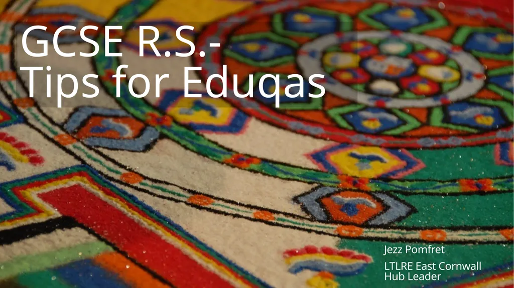 GCSE R.S.- Tips for Eduqas Jezz Pomfret LTLRE East - slide 1 of 21