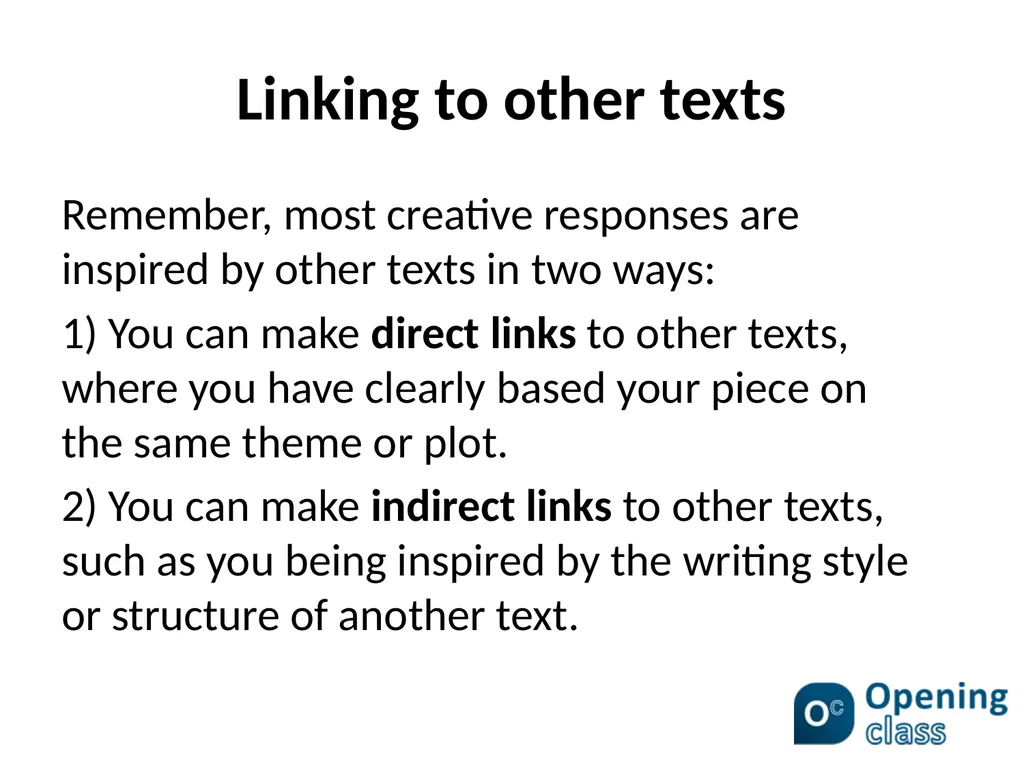 WRITING A RATIONALE FOR A CREATIVE RESPONSE - slide 10 of 10
