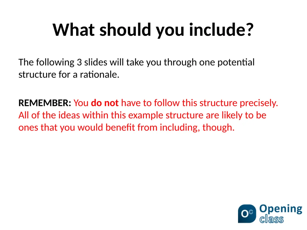 WRITING A RATIONALE FOR A CREATIVE RESPONSE - slide 6 of 10