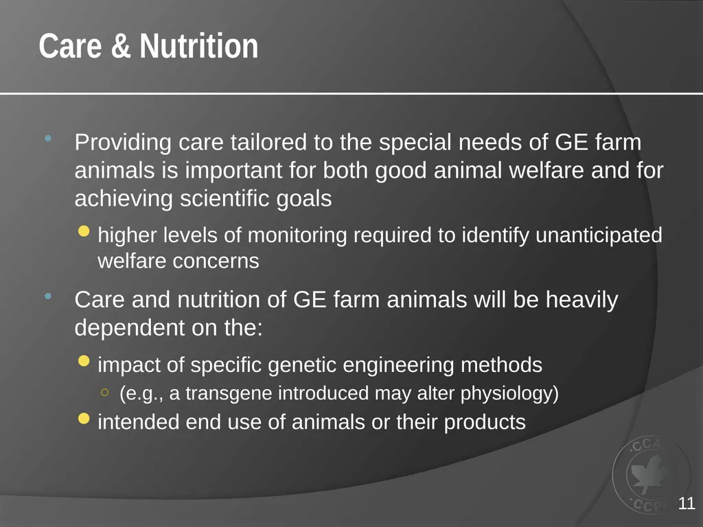 CCAC TRAINING MODULE ON: GENETICALLY-ENGINEERED - slide 11 of 16