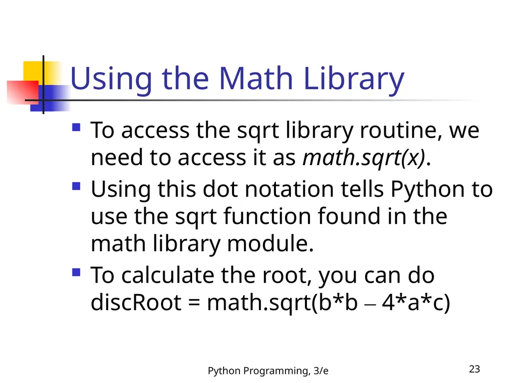 Python Programming, 3/e 1 Python Programming: An - slide 23 of 48