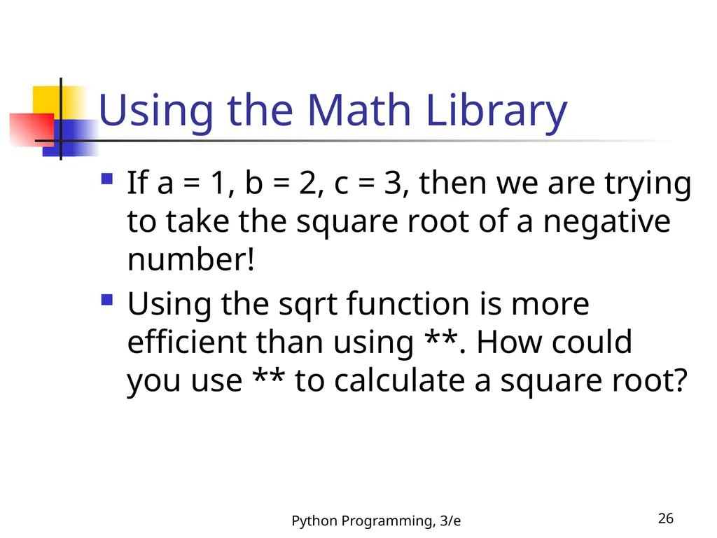 Python Programming, 3/e 1 Python Programming: An - slide 26 of 48