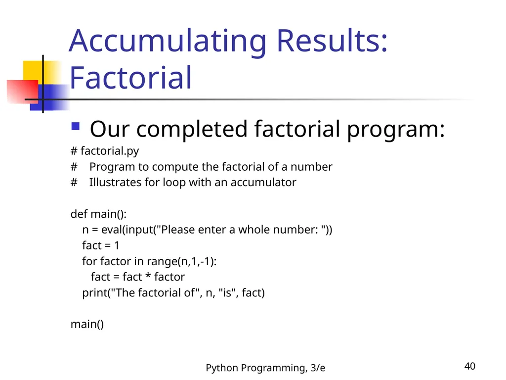 Python Programming, 3/e 1 Python Programming: An - slide 40 of 48