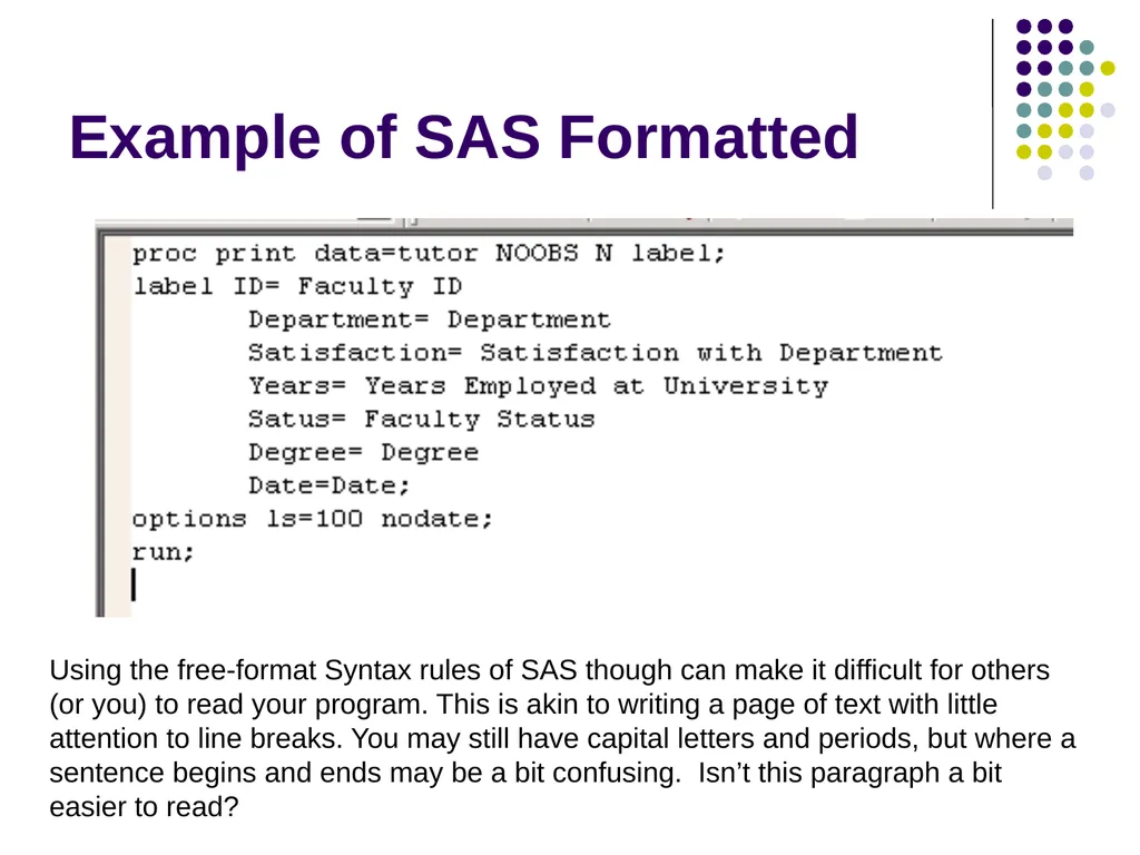 Introduction to SAS Programming Christina L. - slide 16 of 30