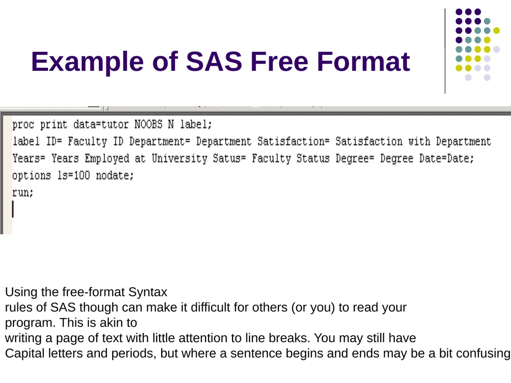 Introduction to SAS Programming Christina L. - slide 15 of 30