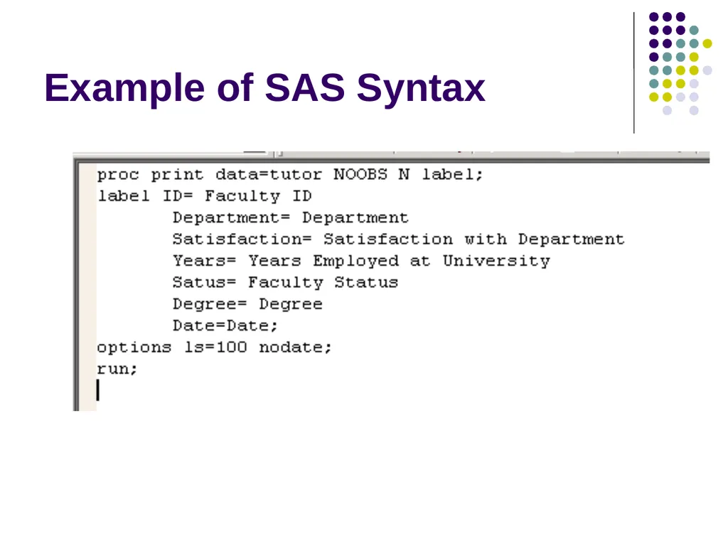 Introduction to SAS Programming Christina L. - slide 13 of 30
