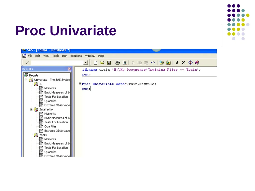 Introduction to SAS Programming Christina L. - slide 29 of 30