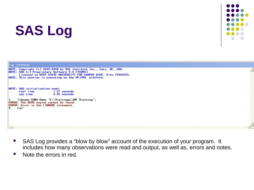 Introduction to SAS Programming Christina L. - slide 22 of 30