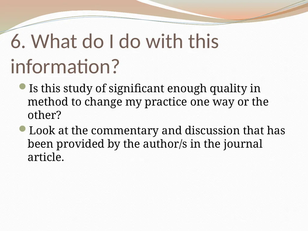 Critically Appraising a Journal Article What is a - slide 43 of 46