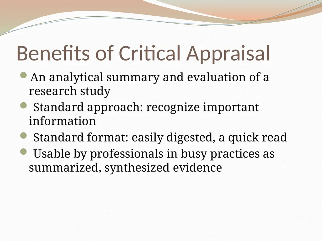 Critically Appraising a Journal Article What is a - slide 11 of 46