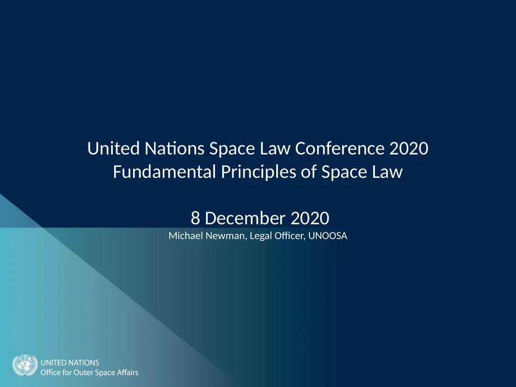 United Nations Space Law Conference 2020 - slide 1 of 16