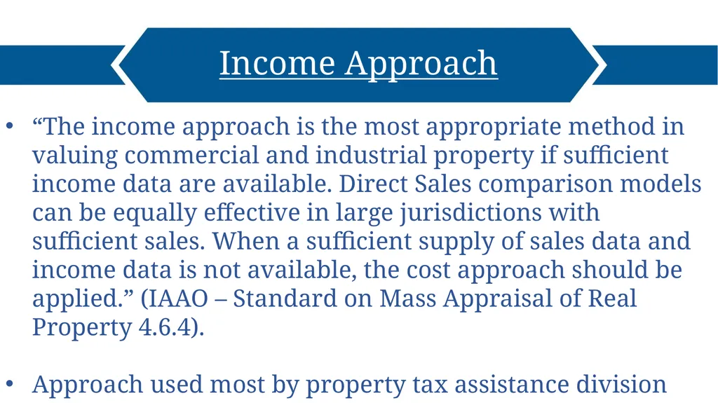 Commercial Property Three Approaches to Value - slide 6 of 19