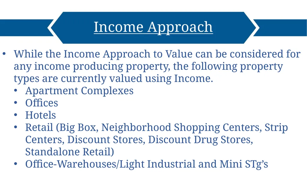 Commercial Property Three Approaches to Value - slide 7 of 19