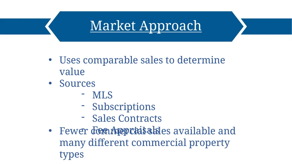 Commercial Property Three Approaches to Value - slide 3 of 19