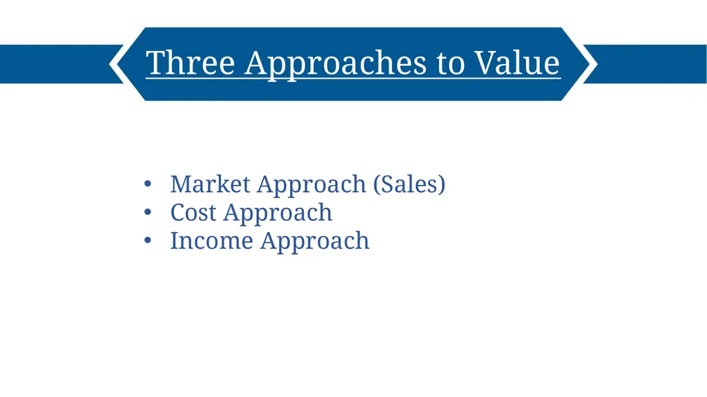 Commercial Property Three Approaches to Value - slide 2 of 19