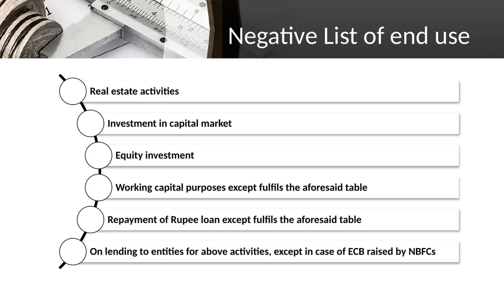 EXTERNAL COMMERCIAL BORROWINGS What is ECB? ECBs - slide 17 of 26
