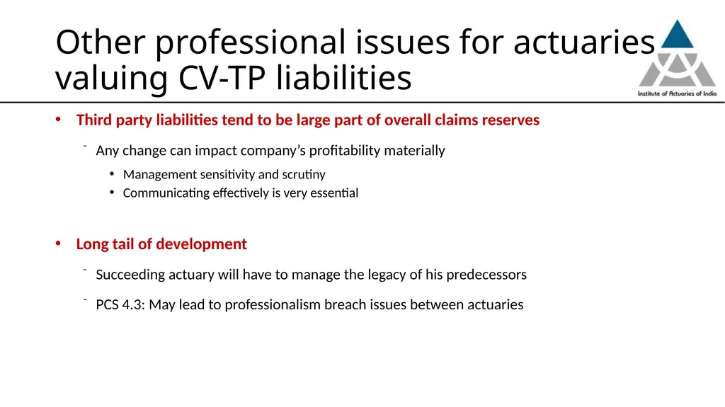 Professionalism issues in estimation of Commercial - slide 19 of 24