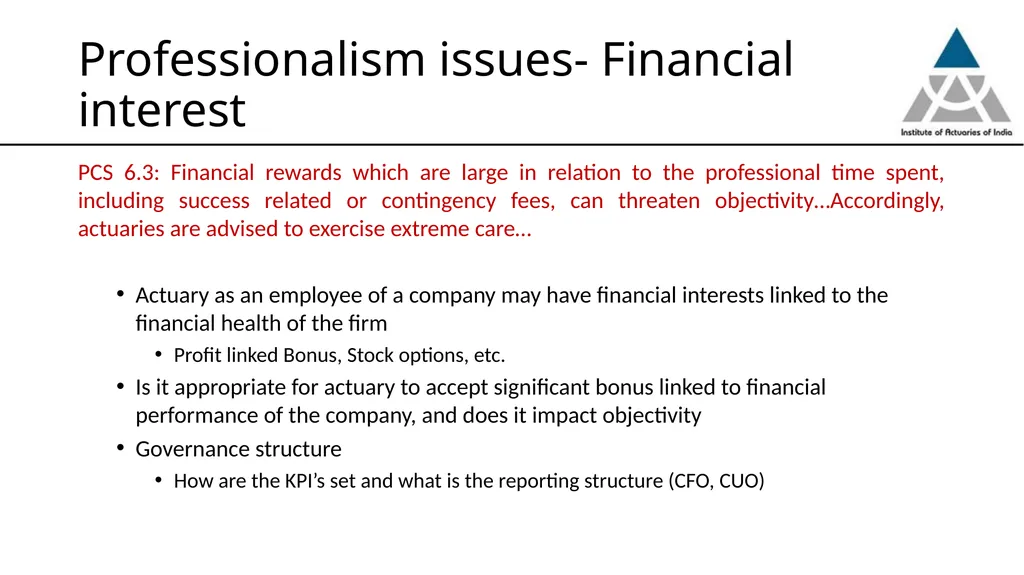 Professionalism issues in estimation of Commercial - slide 17 of 24