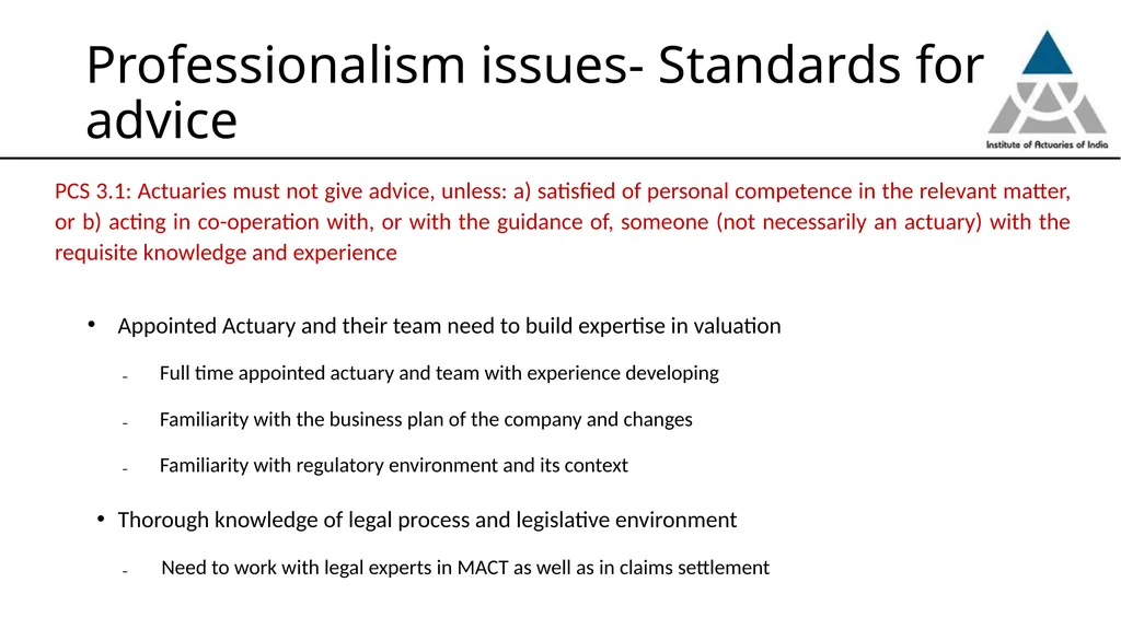 Professionalism issues in estimation of Commercial - slide 12 of 24