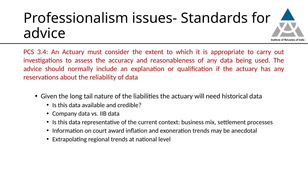 Professionalism issues in estimation of Commercial - slide 14 of 24