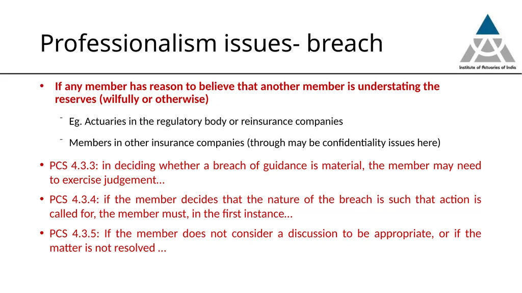 Professionalism issues in estimation of Commercial - slide 20 of 24