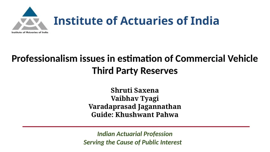 Professionalism issues in estimation of Commercial - slide 1 of 24