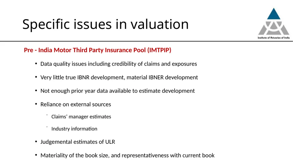 Professionalism issues in estimation of Commercial - slide 7 of 24