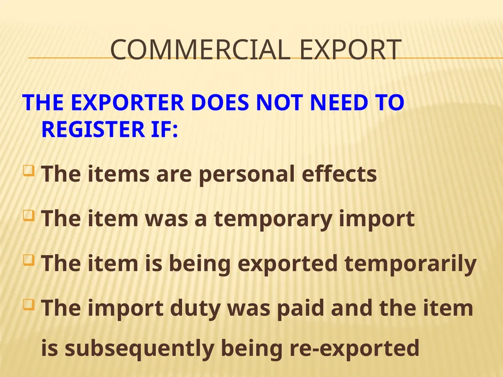 COMMERCIAL EXPORT COMMERCIAL expORT Exporters of - slide 4 of 12