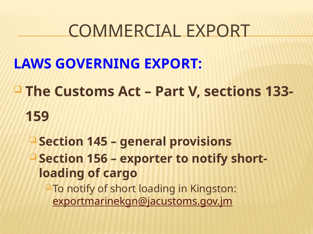 COMMERCIAL EXPORT COMMERCIAL expORT Exporters of - slide 5 of 12