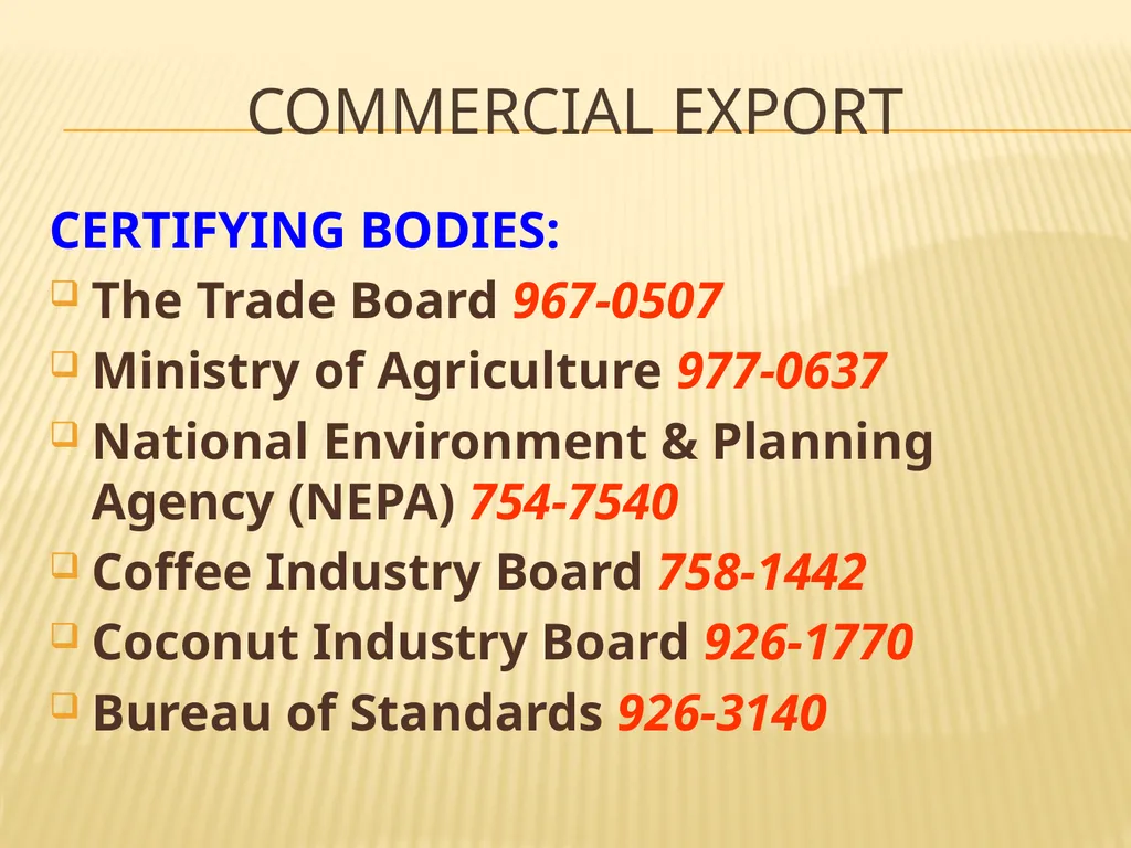 COMMERCIAL EXPORT COMMERCIAL expORT Exporters of - slide 6 of 12