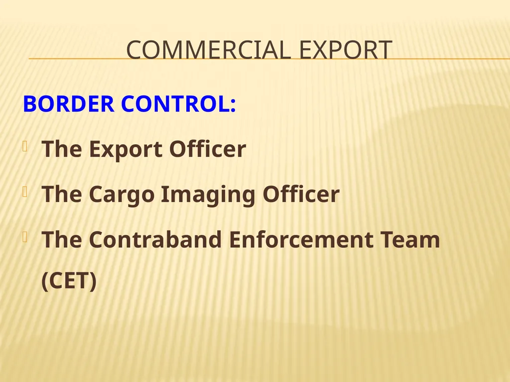 COMMERCIAL EXPORT COMMERCIAL expORT Exporters of - slide 11 of 12