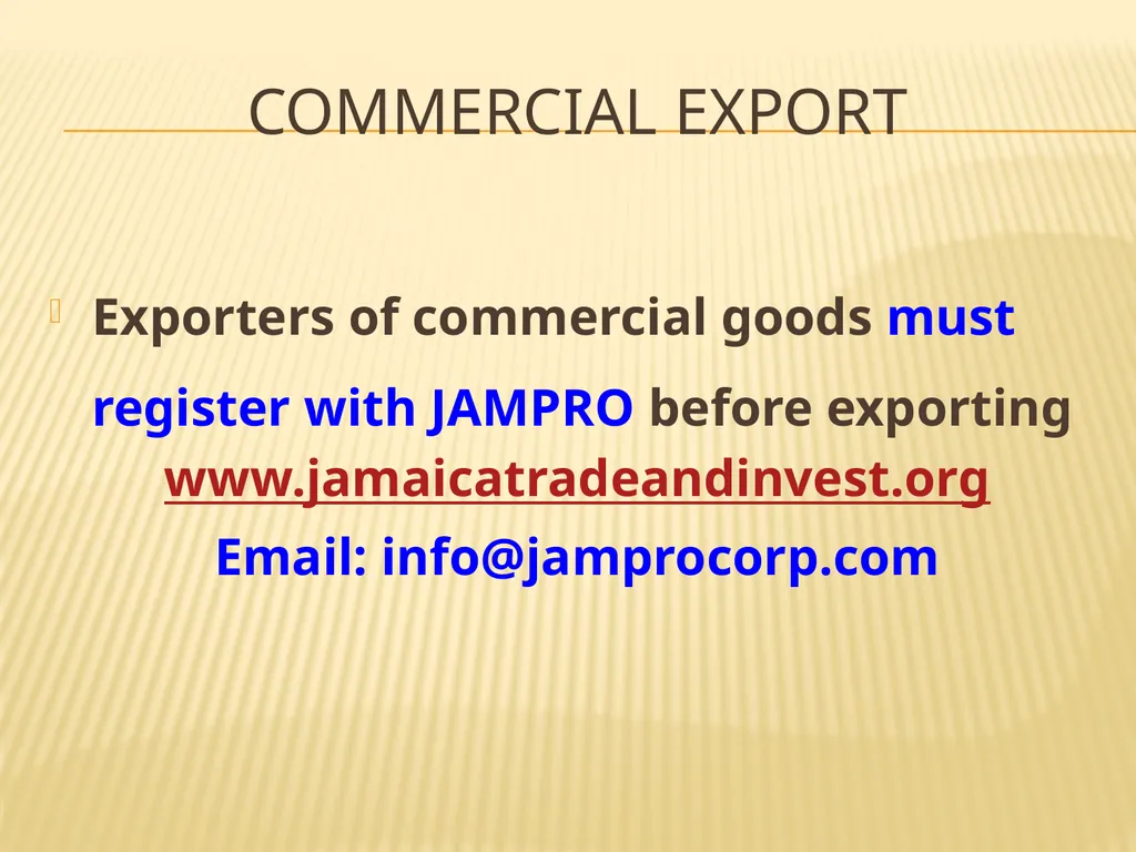 COMMERCIAL EXPORT COMMERCIAL expORT Exporters of - slide 2 of 12